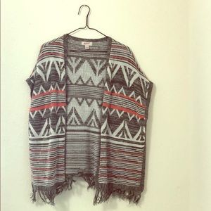 Gray, White, Pink Shawl